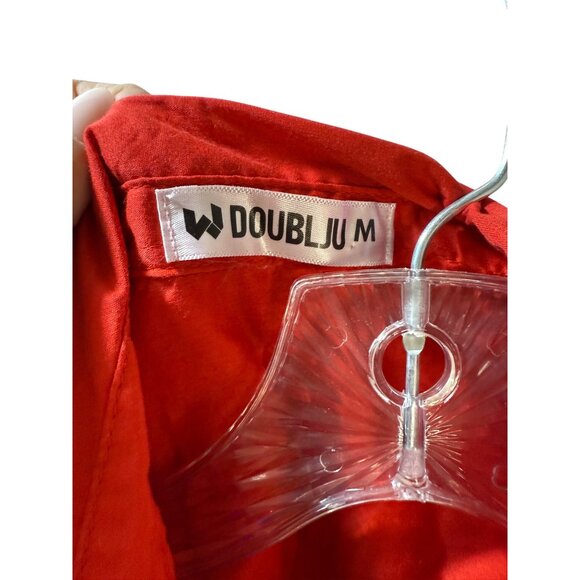Doublju Womens Red Short Sleeve Button-Up Shirt M - Picture 6 of 6